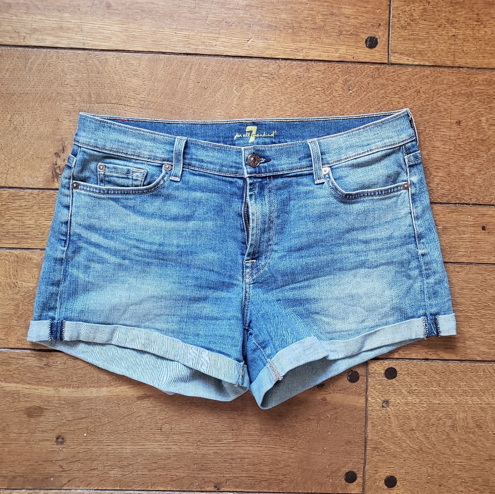 7 For All Mankind Roll Up Denim Short